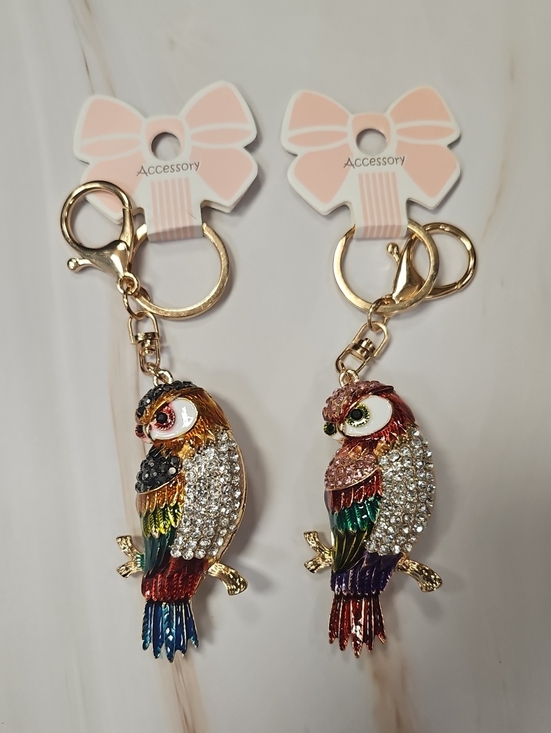 Accessories - 3d Owl Keychains With Crystal Gems New With Tags